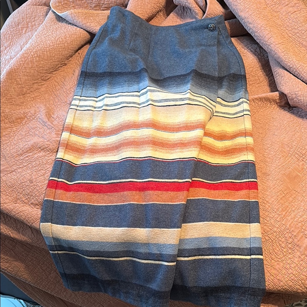 Striped Maxi Skirt in Blue and Multicolor